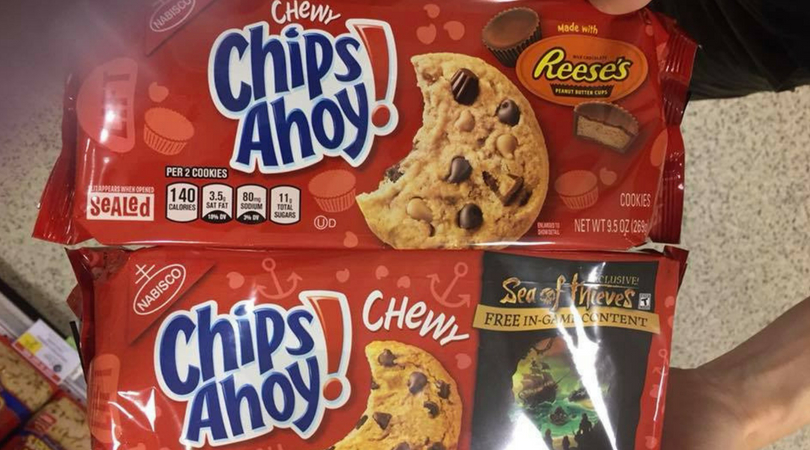 chips ahoy packaging comparison of normal and Reese's cup cookies