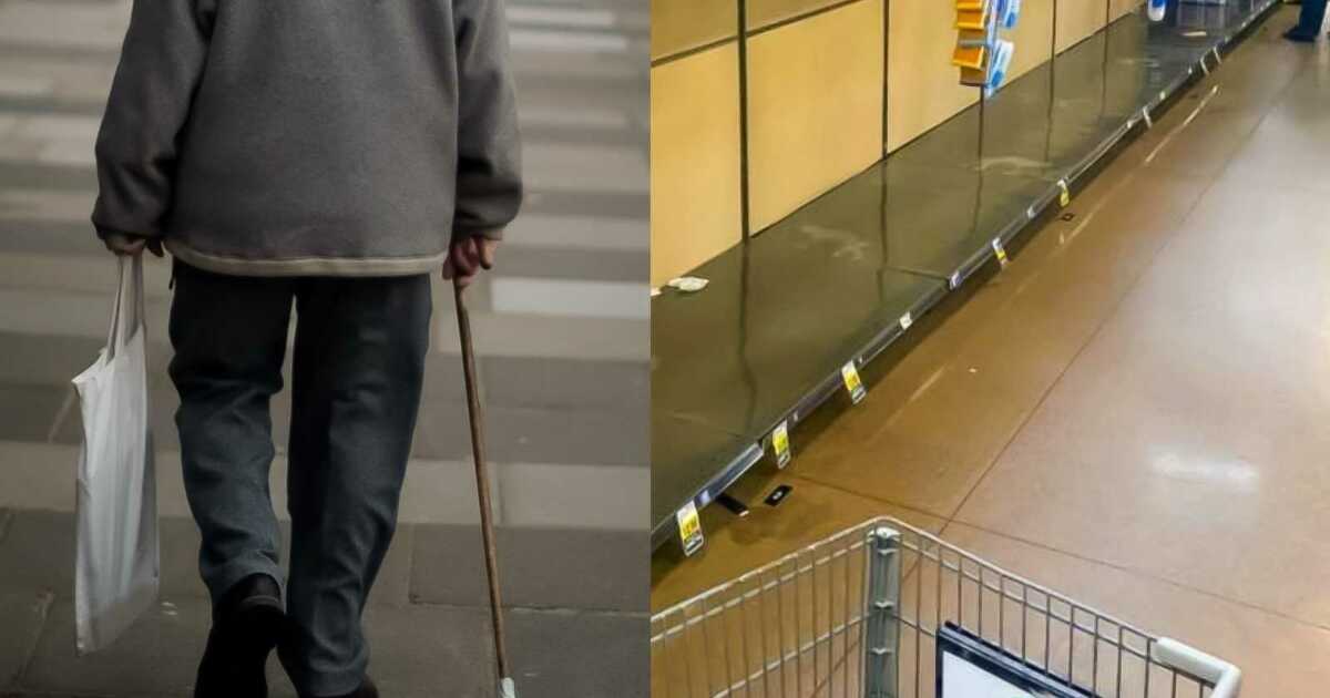 Empty grocery store aisles