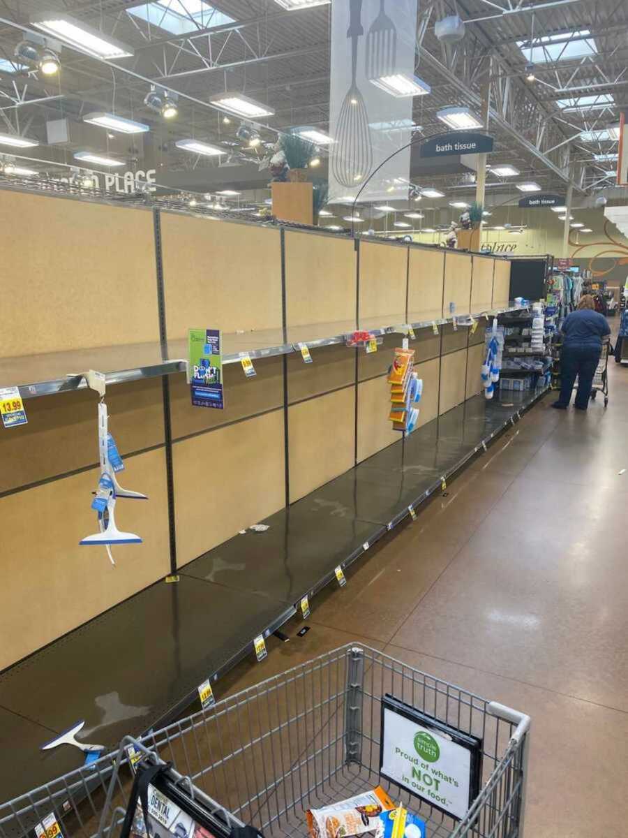 empty shelves at grocery stores