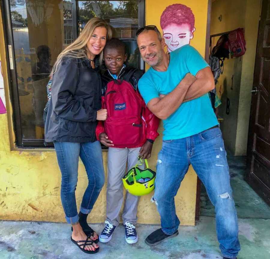 haitian boy with parents