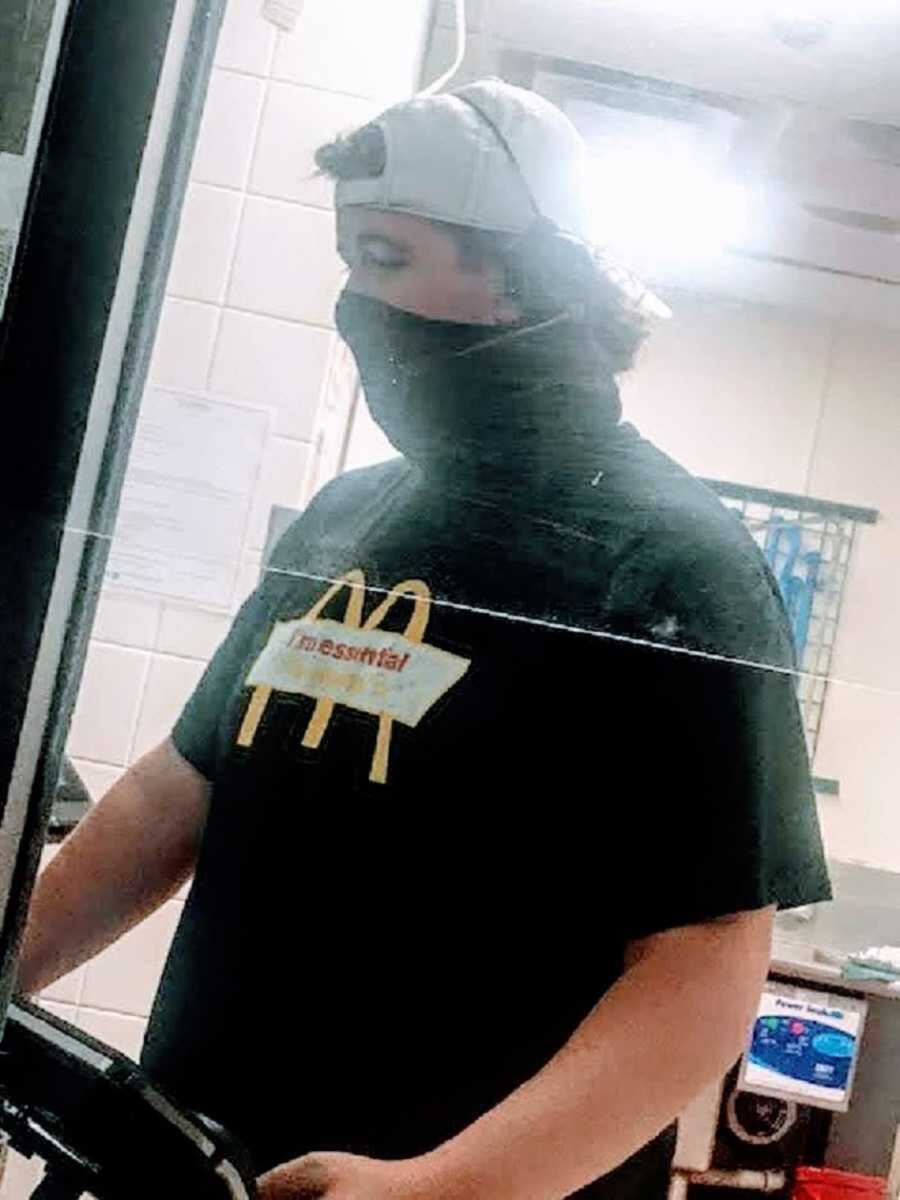 Mcdonald's employee at drive through window