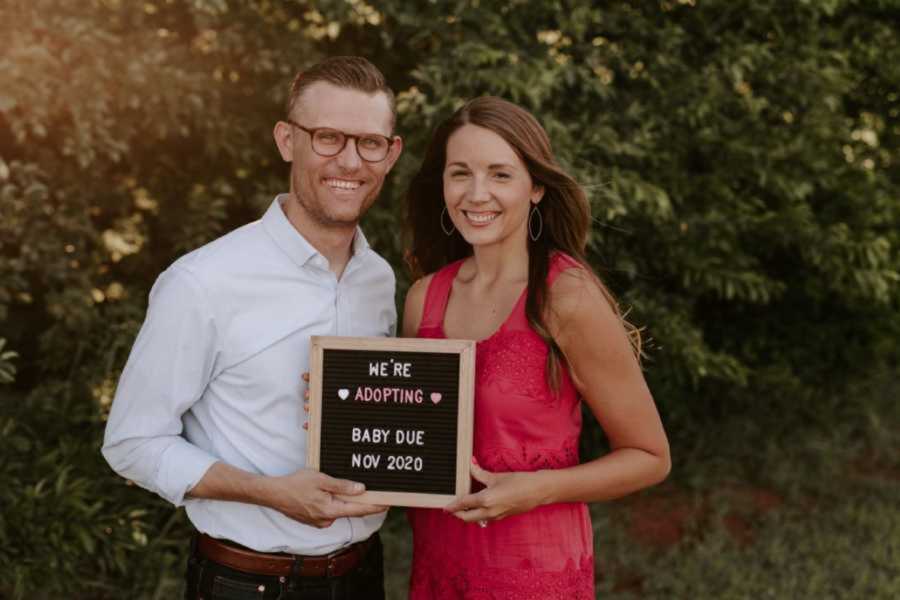 Couple announce that they're adopting a baby boy through photoshoot