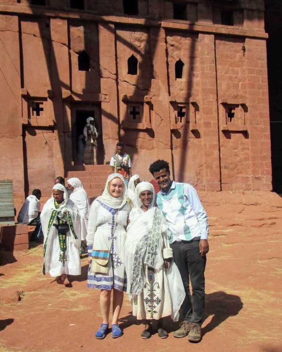American woman with Ethiopian man and his mother