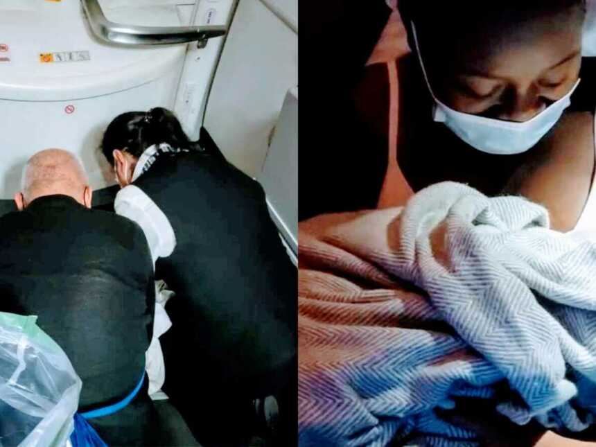 flight attendants assist with the birth of a child on United Airlines flight