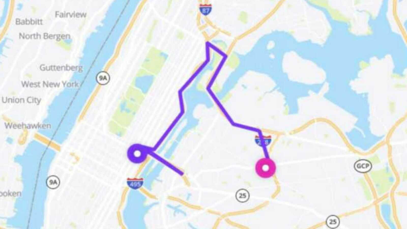 lyft route map