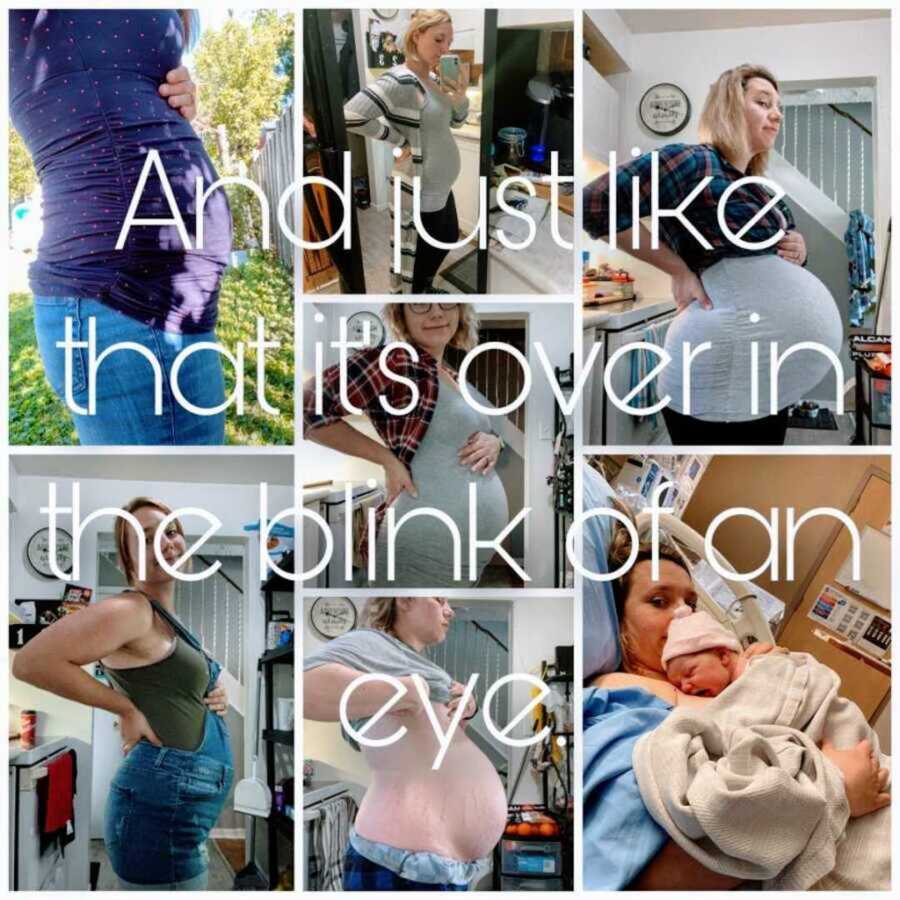 collage of pregnancy photos