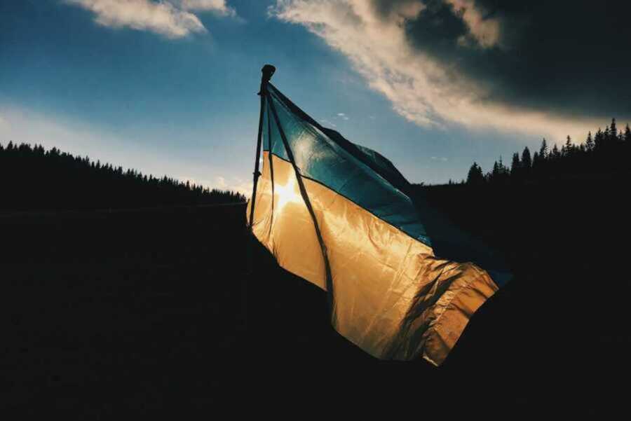 ukraine flag flying