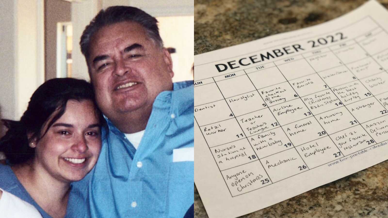 daughter starts kindness calendar for holiday season in the wake of her father's passing