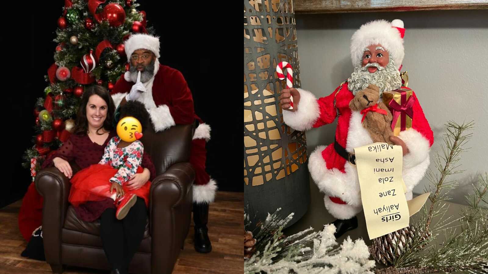 foster mom using black santas to ensure her foster daughter grows up seeing diversity and feels seen